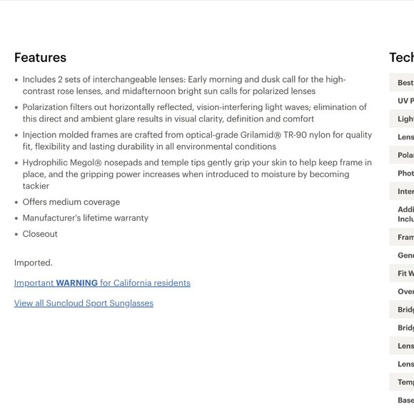 Rei Suncloud Tension Polarized Sunglasses Color: MATTE GRAPHITE - Picture 10 of 11